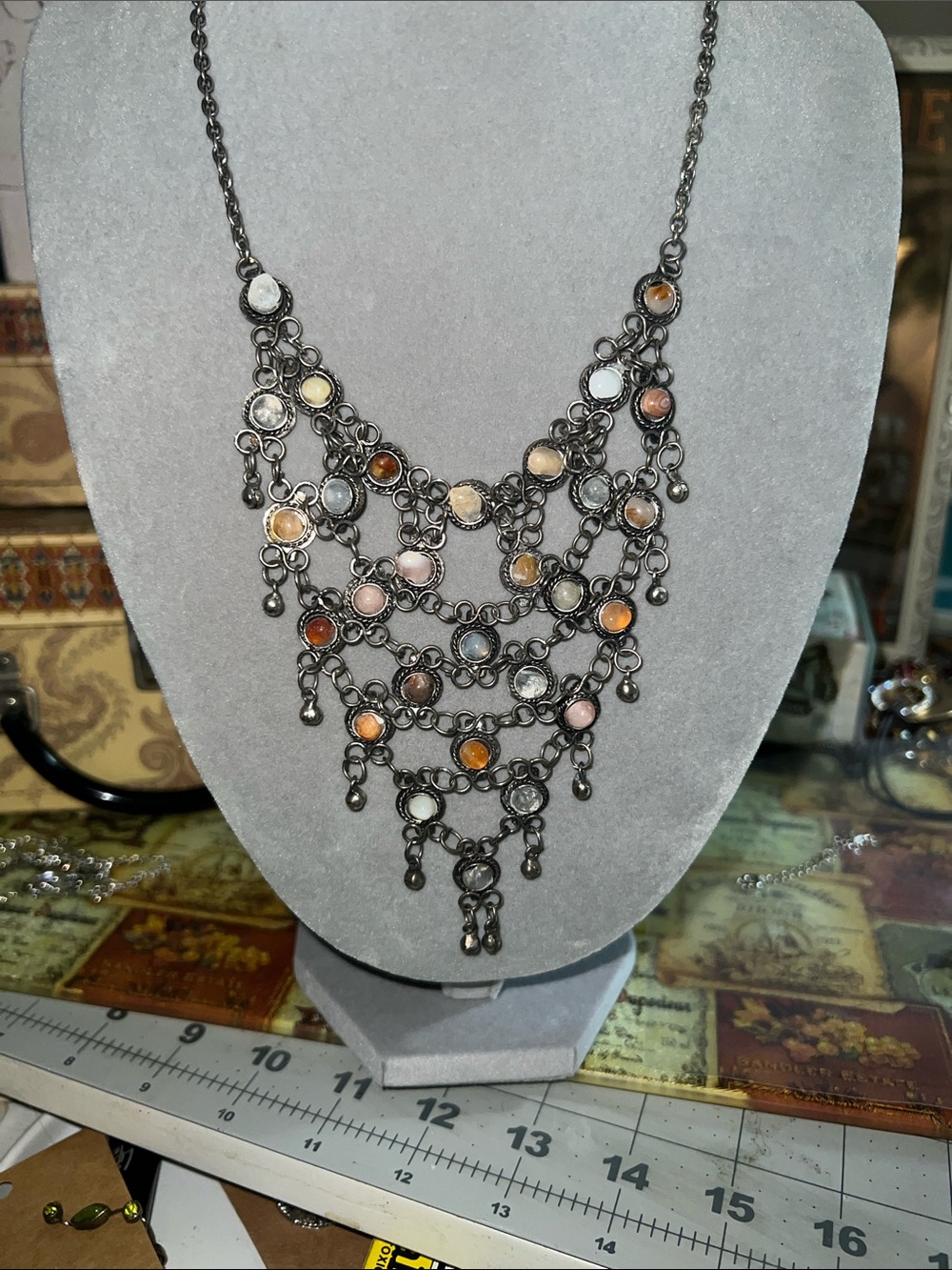 Multicolor Stone Bib Necklace — Fashion Jewelry